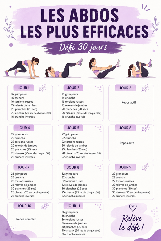 Femme faisant des exercices abdominaux sur un tapis de yoga
