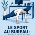 Femme au bureau effectuant un exercice de détente en siégeant sur une balle de gym.
