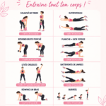 Femme souriante en pleine séance d'exercices à domicile pour un corps tonique