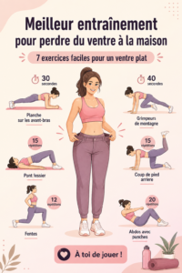 Femme faisant des exercices à domicile pour un ventre plat