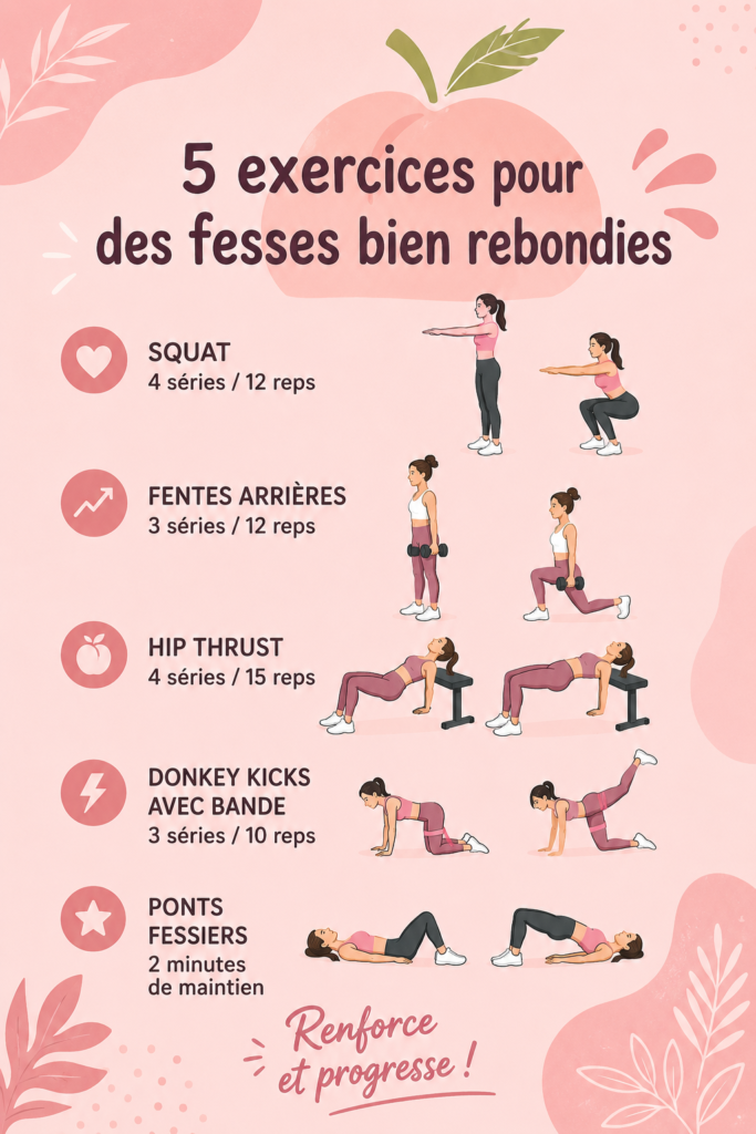 Une femme effectuant un exercice ciblant les muscles des fesses pour un meilleur galbe.