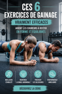 Femme en pleine séance d'exercices de gainage pour les coureurs, en extérieur