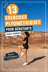 Femme exécutant un exercice de plyométrie sur un terrain.