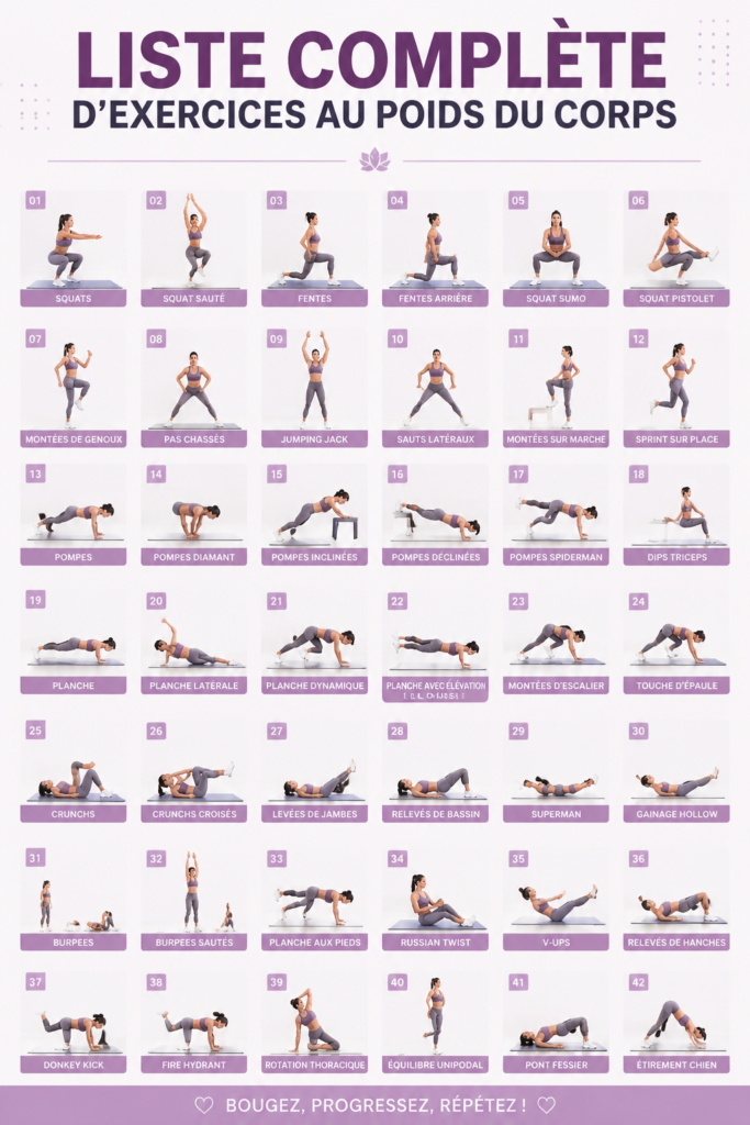 Femme pratiquant des exercices au poids du corps à la maison.
