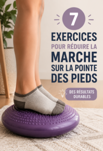 Un enfant exerçant des mouvements pour corriger sa marche sur les orteils.