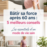 Femme de plus de 60 ans faisant de l'exercice avec des haltères pour renforcer sa force musculaire.