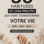 Femme pratiquant une habitue de bien-être de 5 minutes dans son foyer.