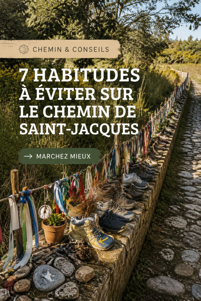 Femme marchant sur le chemin de Saint-Jacques, évitant les erreurs courantes de préparation