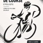 Icônes symboliques représentant le cyclisme, incluant des silhouettes de cyclistes et des logos sportifs.