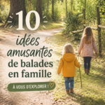 Une famille souriante profitant d'une belle balade en plein air pendant une journée ensoleillée.