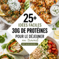 Assiette colorée avec des déjeuners riches en protéines, prête à emporter au bureau.