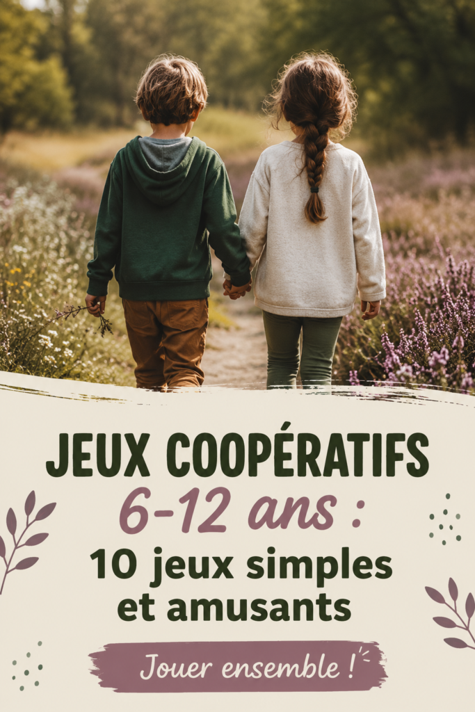 Un groupe d'enfants jouant ensemble à un jeu coopératif dans un parc.