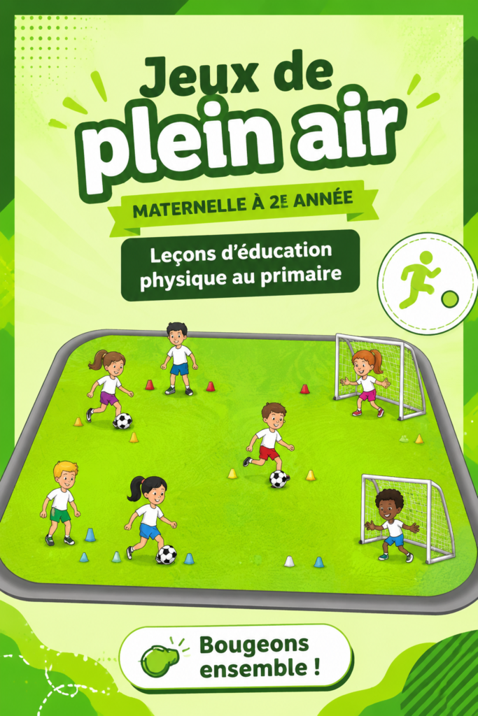 Un groupe d'enfants jouant à un jeu en plein air, améliorant leur éducation physique.