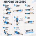 Visuel de l'application Litobox montrant un circuit training au poids du corps.