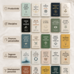 Couverture de livre sur le développement personnel avec un fond apaisant