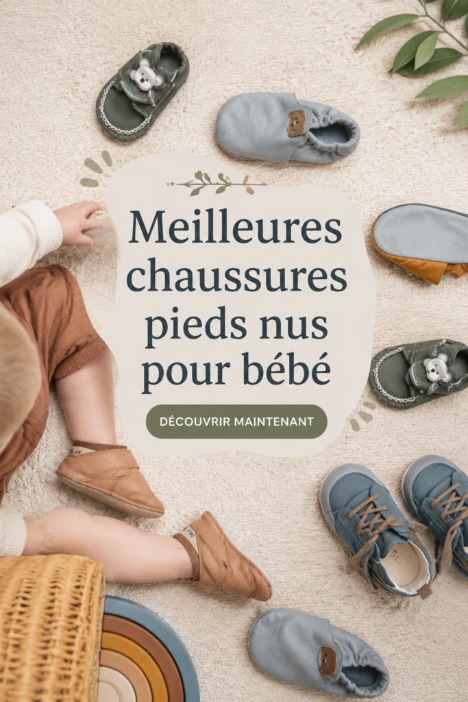 Chaussures barefoot pour bébés sur un tapis coloré
