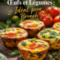 Muffins aux œufs et légumes dorés, présentés sur une assiette