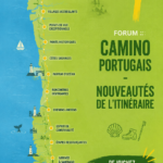 Pèlerins marchant sur le Camino Portugais au milieu de la nature
