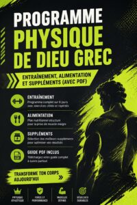 Un homme avec un physique sculpté inspiré des dieux grecs, en train de s'entraîner dans une salle de sport.