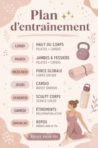 Une femme en train de s'entraîner sur un tapis de yoga, ambiance relaxante et sereine, mettant l'accent sur le fitness au féminin.