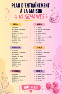 Femme s'entraînant à la maison avec des exercices simples