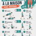 Femme s'entraînant à la maison sans matériel, exécutant un exercice de musculation.