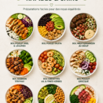 Bowl repas sain avec légumes frais, protéines et grains