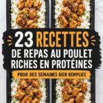 Recettes de repas au poulet riches en protéines prêtes à être savourées.