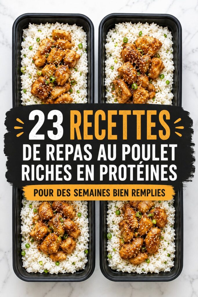 Recettes de repas au poulet riches en protéines prêtes à être savourées.