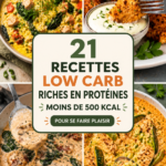 Une sélection de plats colorés riches en protéines et faibles en glucides