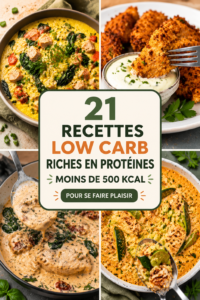 Une sélection de plats colorés riches en protéines et faibles en glucides
