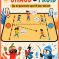 Enfants jouant au jeu 'Chaud et Froid' dans un salon lumineux.