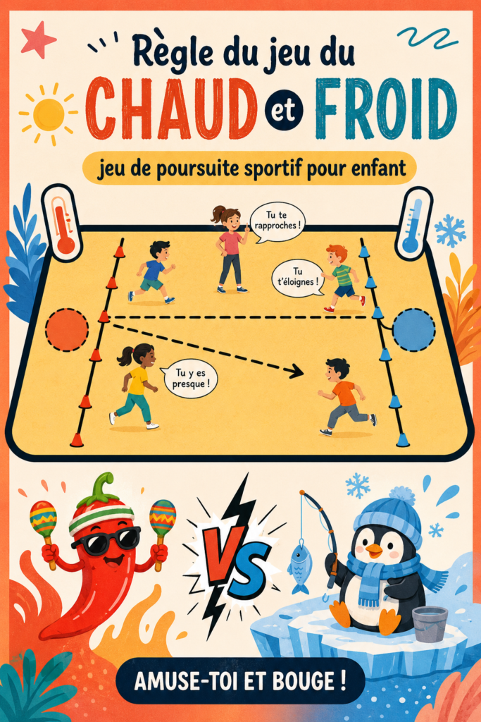 Enfants jouant au jeu 'Chaud et Froid' dans un salon lumineux.