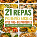 Assiette de plats protéinés colorés avec légumes et viande, idéale pour un repas équilibré.