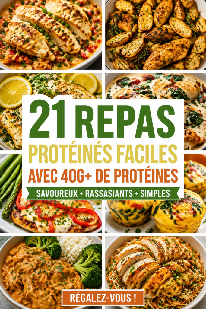 Assiette de plats protéinés colorés avec légumes et viande, idéale pour un repas équilibré.