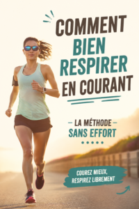 Femme en train de courir en extérieur avec un bon rythme de respiration.
