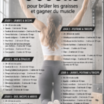 Femme en pleine séance d'entraînement à domicile, suivant une routine de 5 jours pour sculpter son corps.