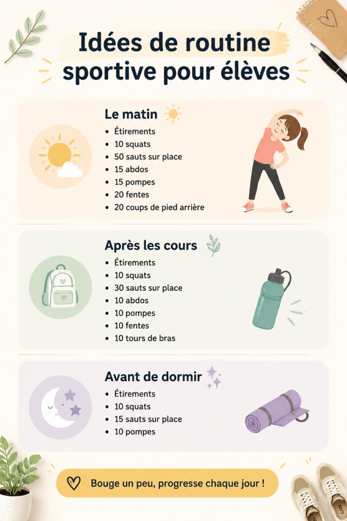 Une étudiante s'entraînant à la maison avec des haltères pour rester en forme pendant ses études.