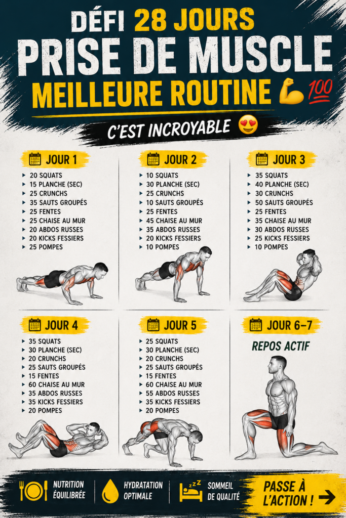 Femme en train de faire des exercices de musculation pour le gain musculaire