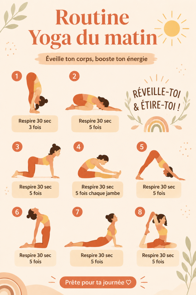 Femme pratiquant le yoga au lever du soleil dans un jardin paisible