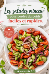 Une belle assiette de salade minceur colorée et appétissante.