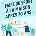 Une femme de 70 ans faisant des exercices à la maison avec un tapis de yoga.