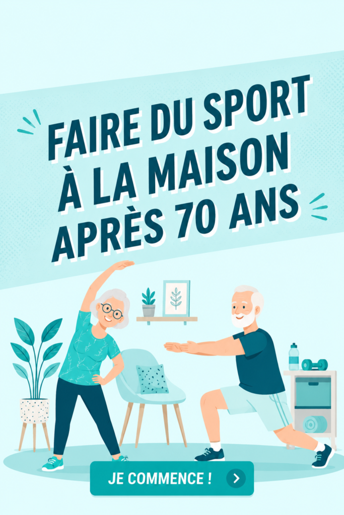 Une femme de 70 ans faisant des exercices à la maison avec un tapis de yoga.