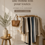 Femme souriante, habillée de façon colorée et élégante, exprimant son style personnel.