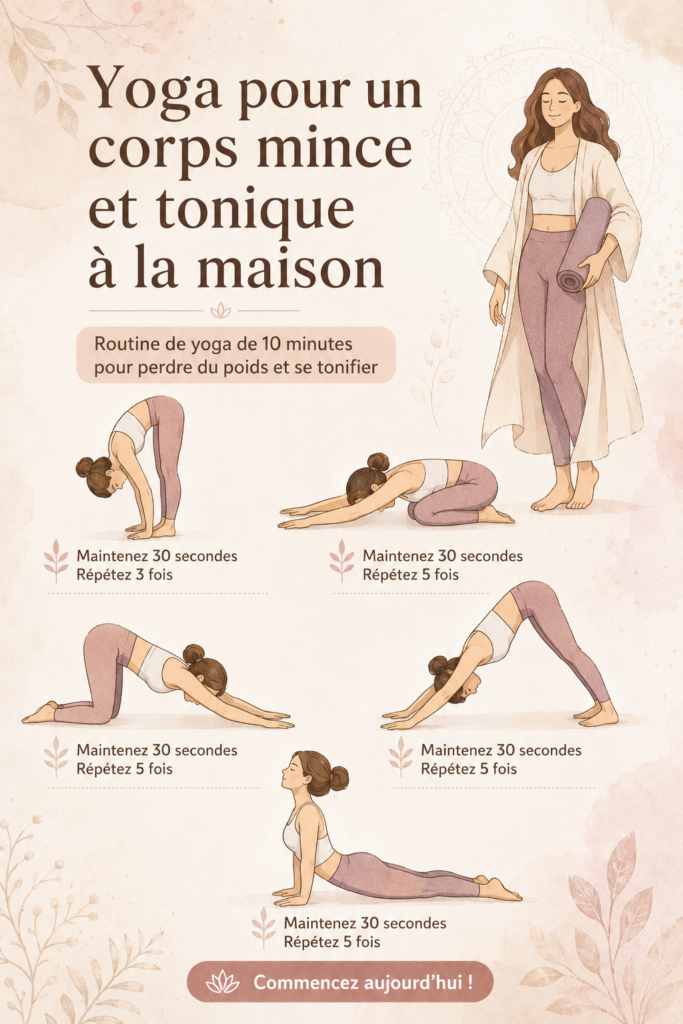 Femme pratiquant le yoga dans un salon confortable, cherchant équilibre et bien-être.