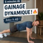 Femme faisant des exercices de gainage dynamique sur un tapis de yoga
