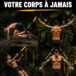 Femme utilisant un TRX pour un exercice de renforcement musculaire.