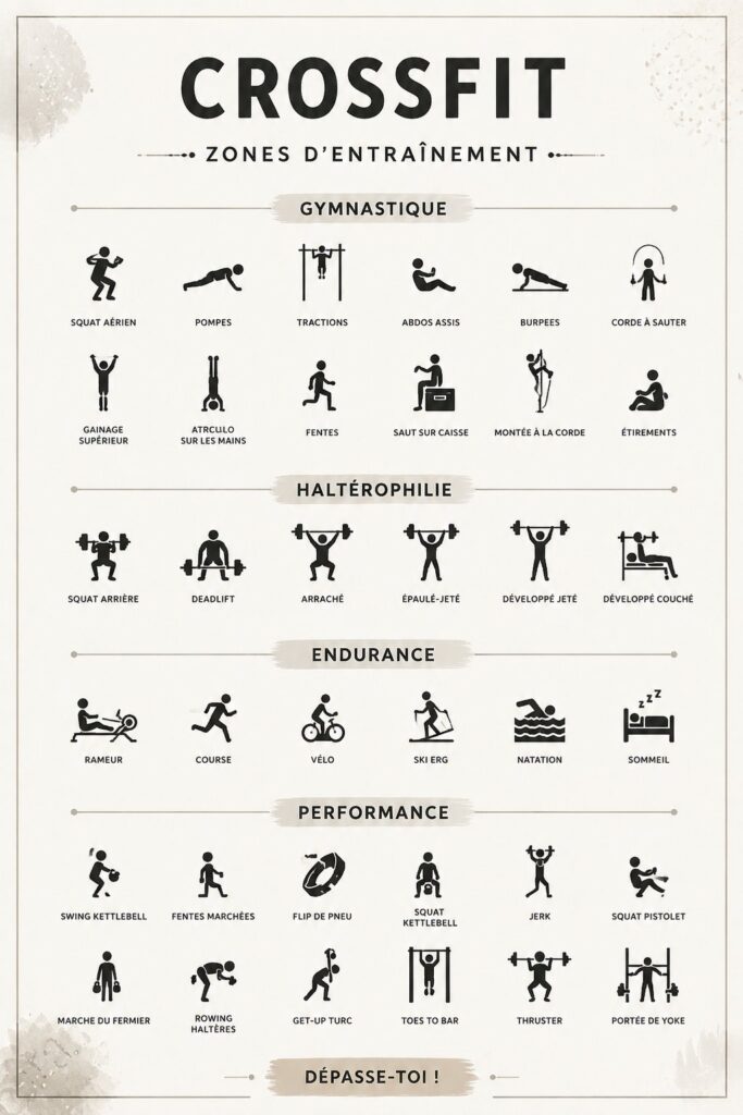 Affiche inspirante de Crossfit à imprimer pour une salle de sport à domicile