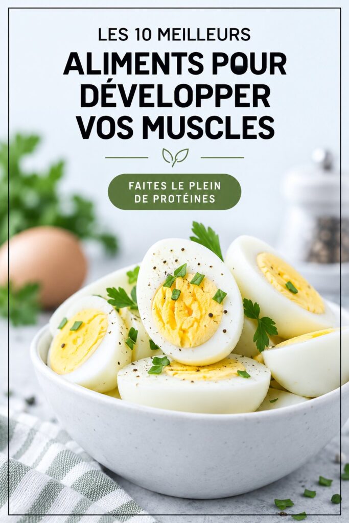 Assiette colorée avec des aliments riches en protéines pour la musculation.