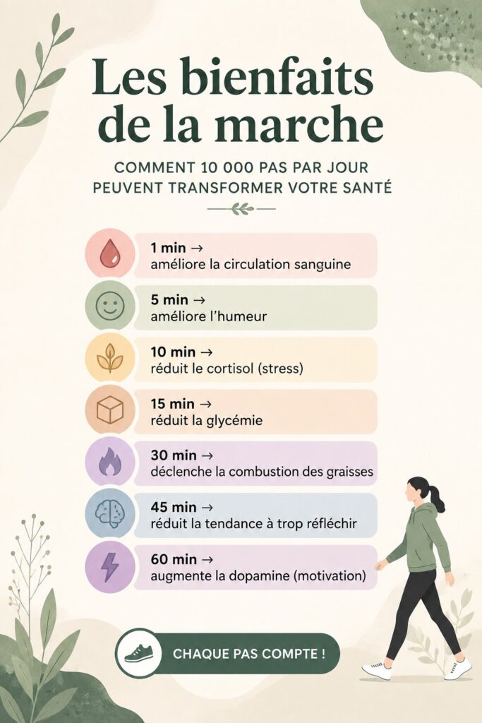 Femme marchant joyeusement dans un parc, intégrant la marche à son quotidien pour sa santé